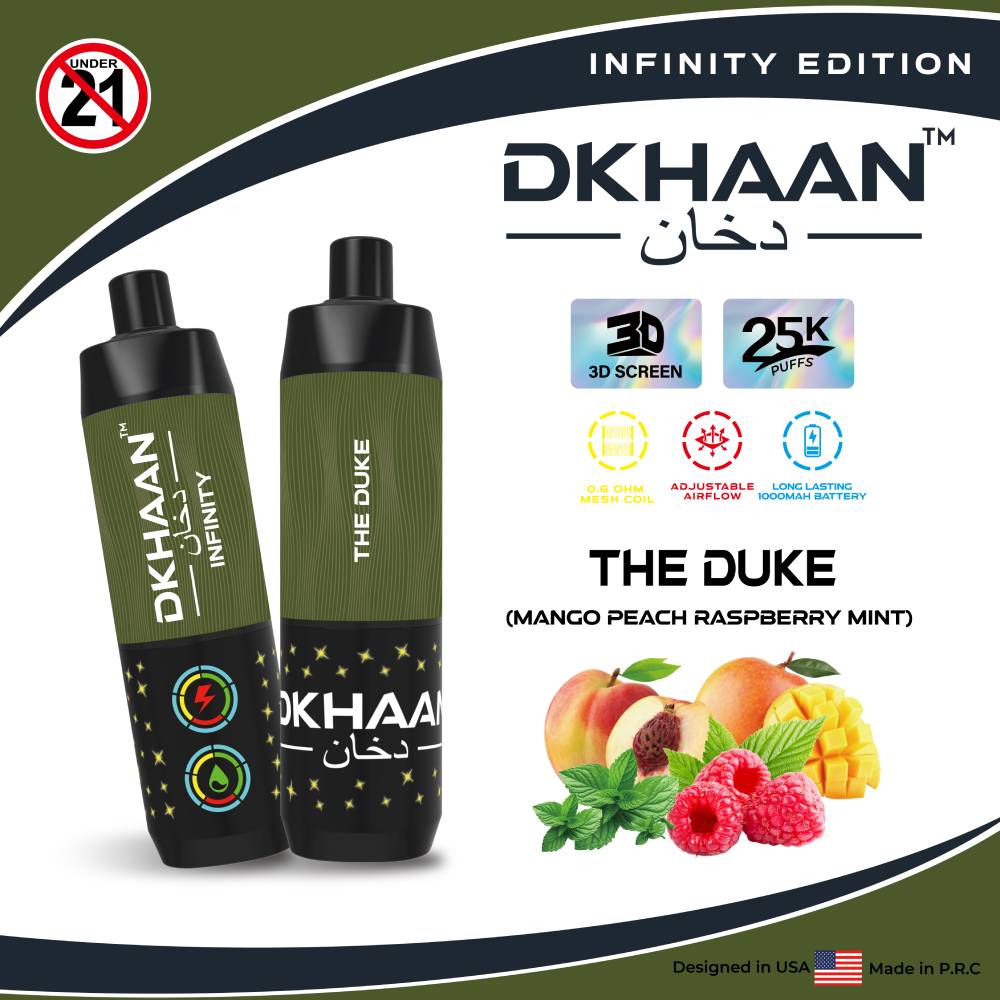 Dkhaan Infinity Vape with 3D Screen 25000 Puffs (The Duke)