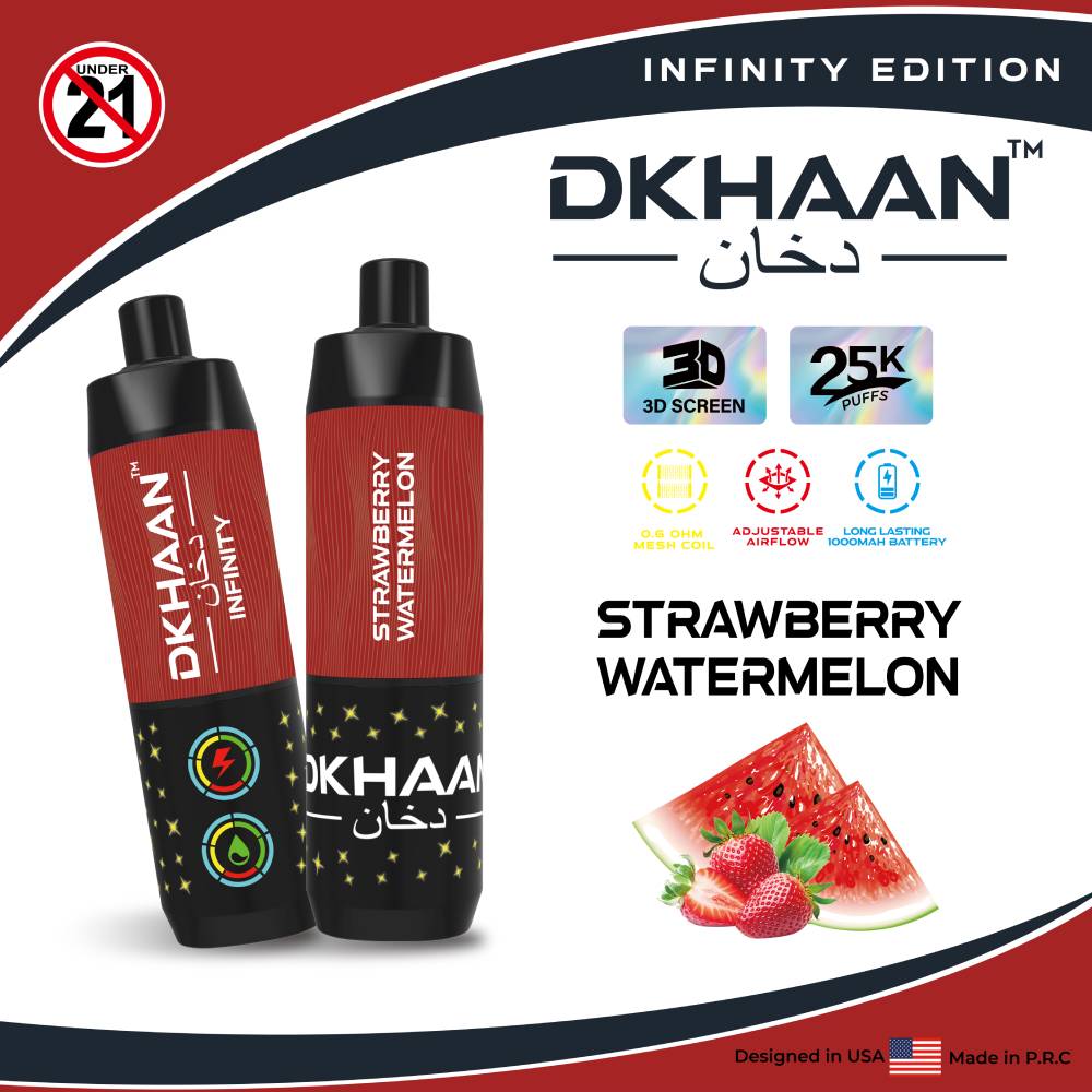 Dkhaan Infinity Vape with 3D Screen 25000 Puffs (Strawberry Watermelon)