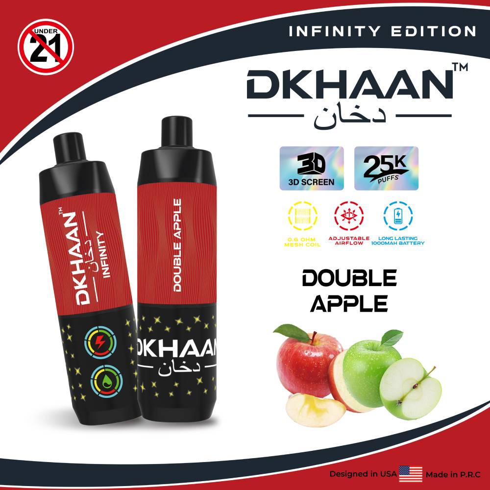 Dkhaan Infinity Vape with 3D Screen 25000 Puffs (Double Apple)