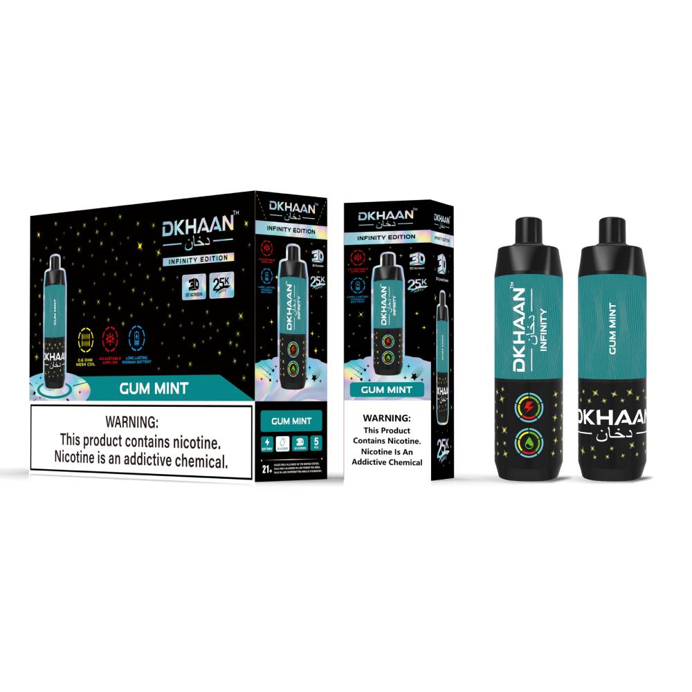 Dkhaan Infinity Vape with 3D Screen 25000 Puffs (Gum Mint)